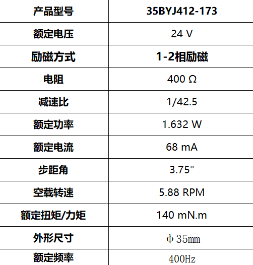 35BYJ412-173 风扇摆头步进减速电机(图3)